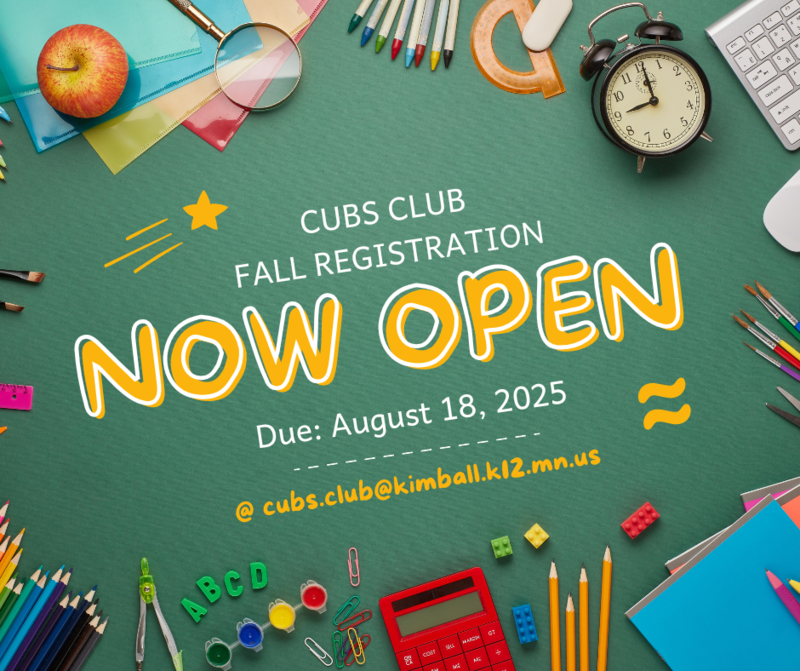 Fall Cubs Club Registration