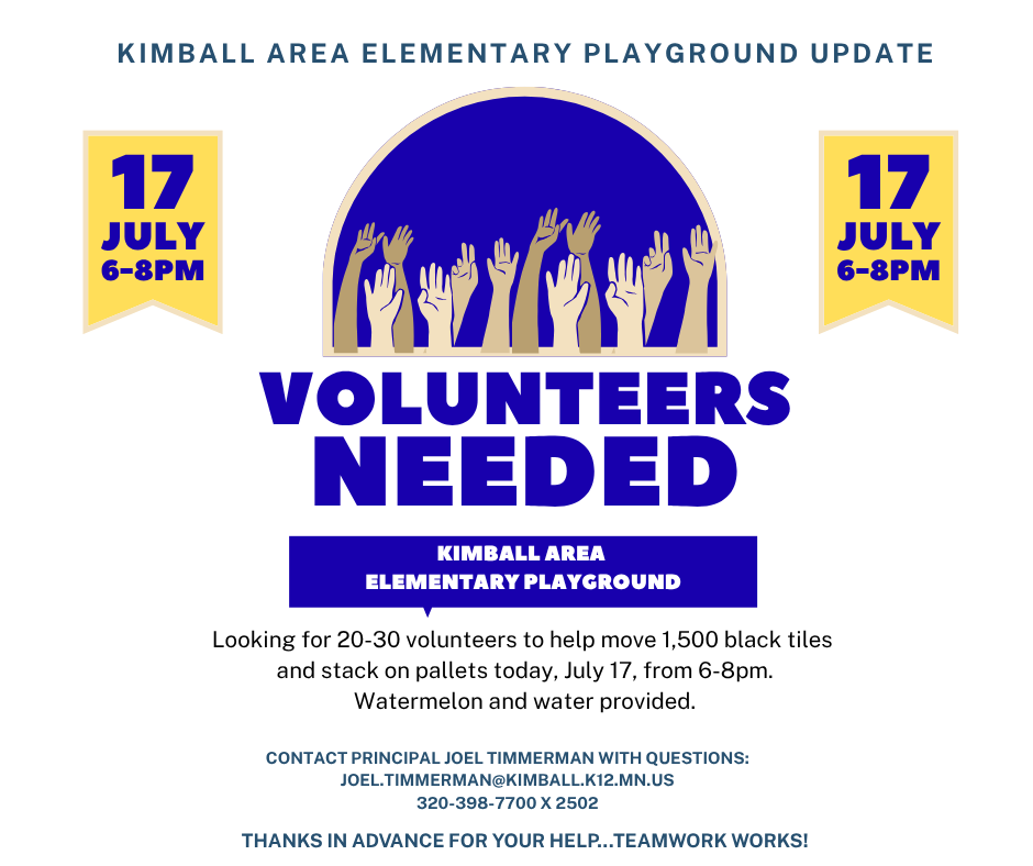 Volunteers Needed on 7/17