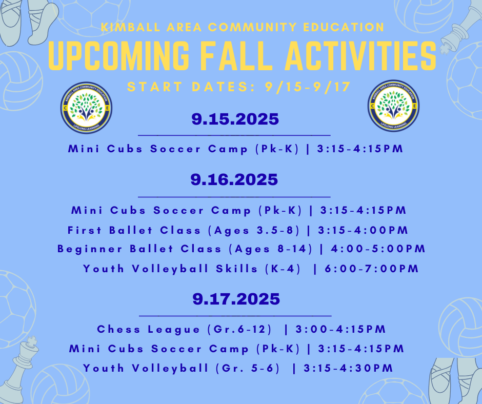 Fall Comm Ed Activities