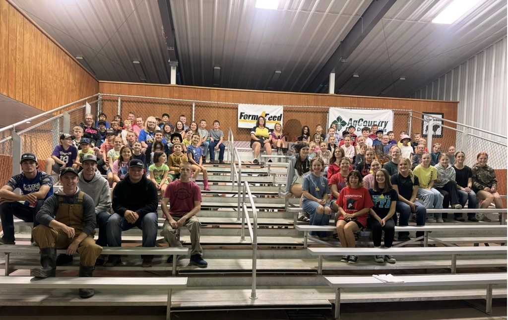 group photo in bleachers