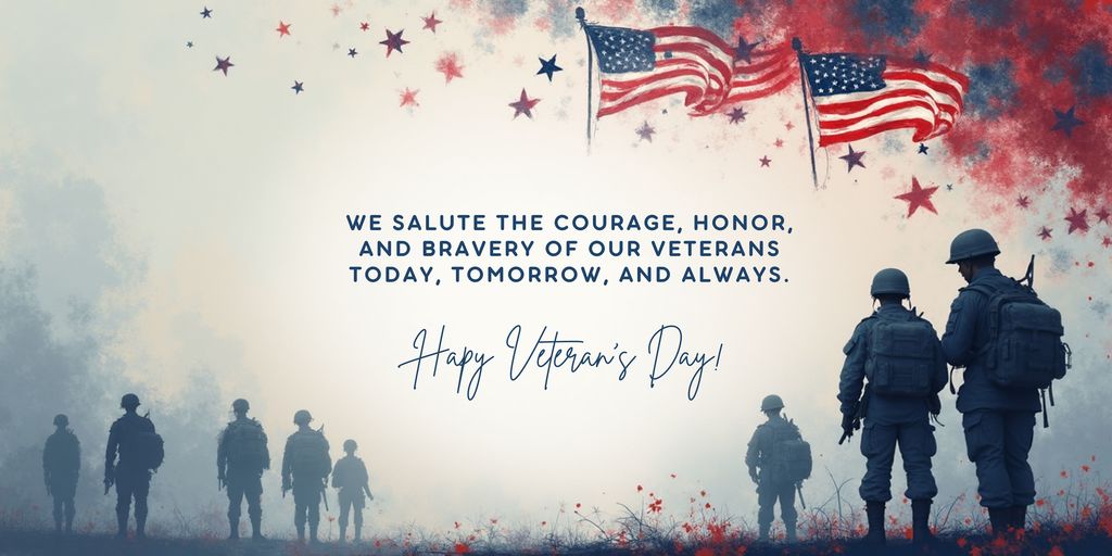 american flags and stars with soldiers