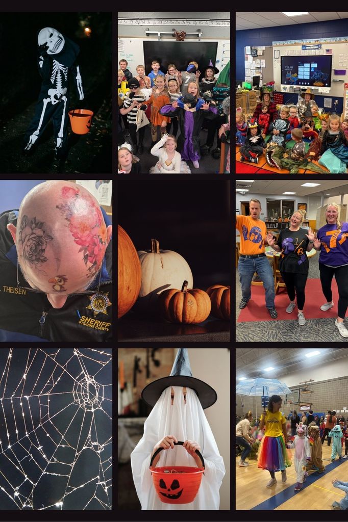 Black Orange Minimalist Halloween Photo Collage