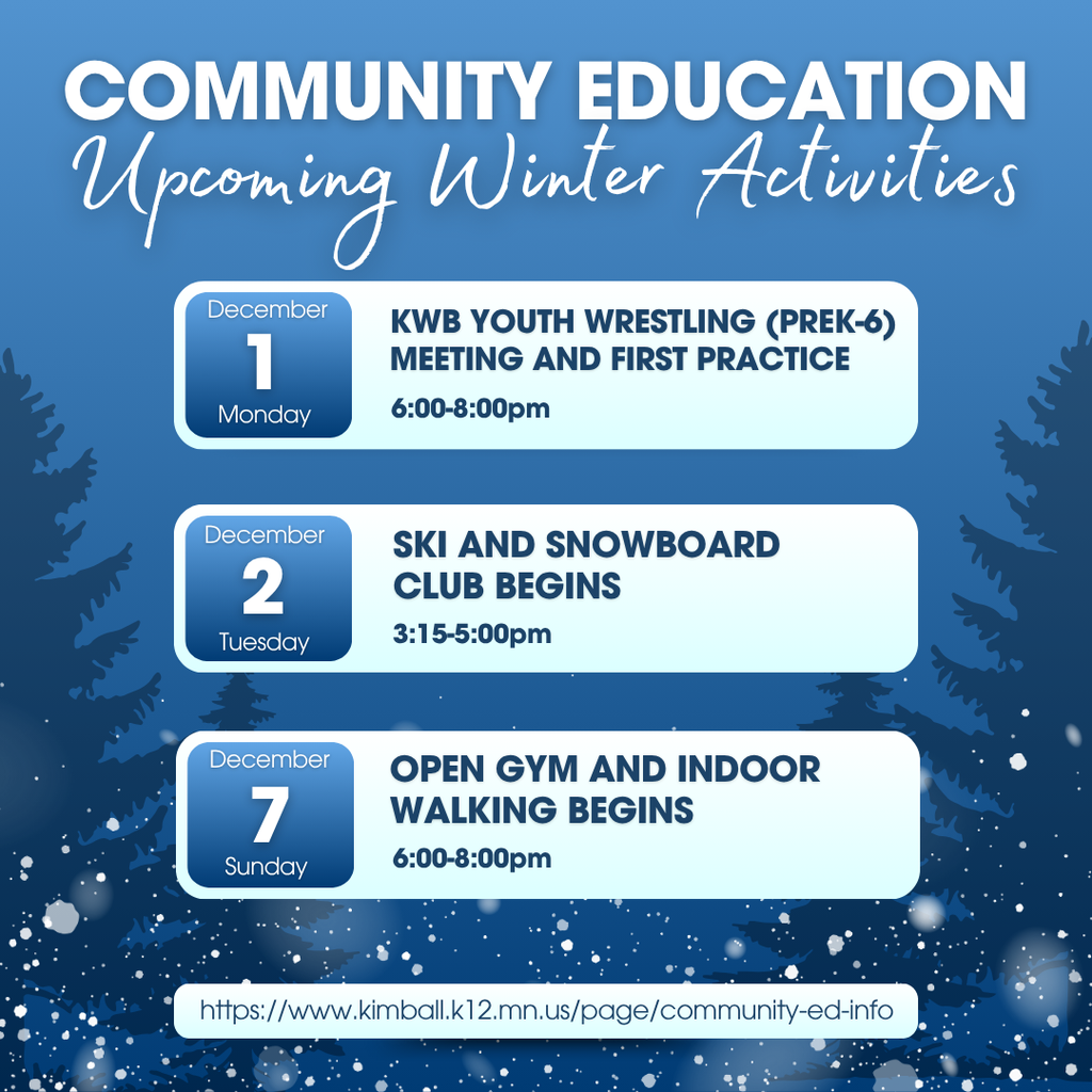 community ed winter activities
