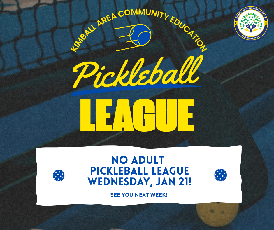 No Adult Pickleball League Tonight, Wednesday Jan 21
