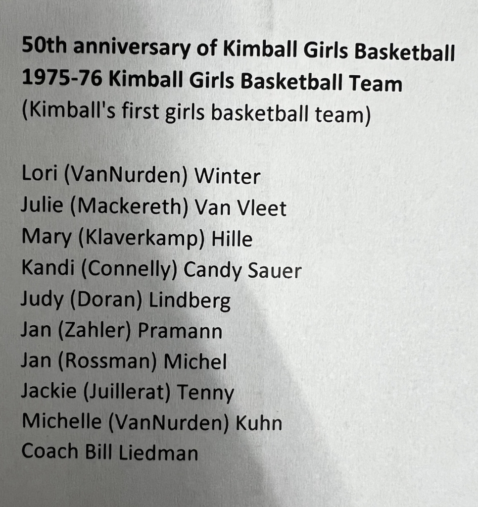 Inaugural Girls BB Roster 