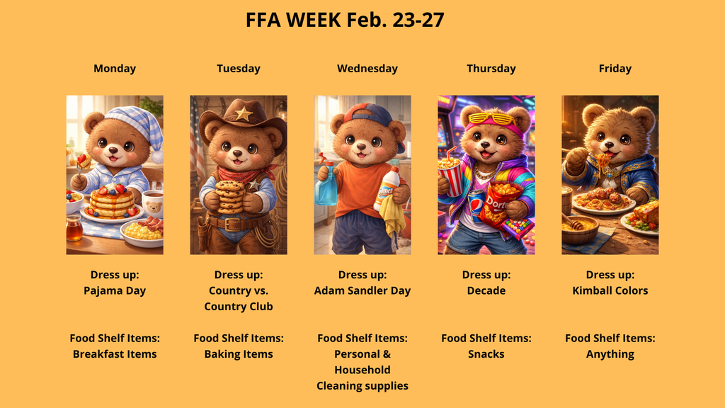 Dress up Pajama Day Food Shelf Items Breakfast Items