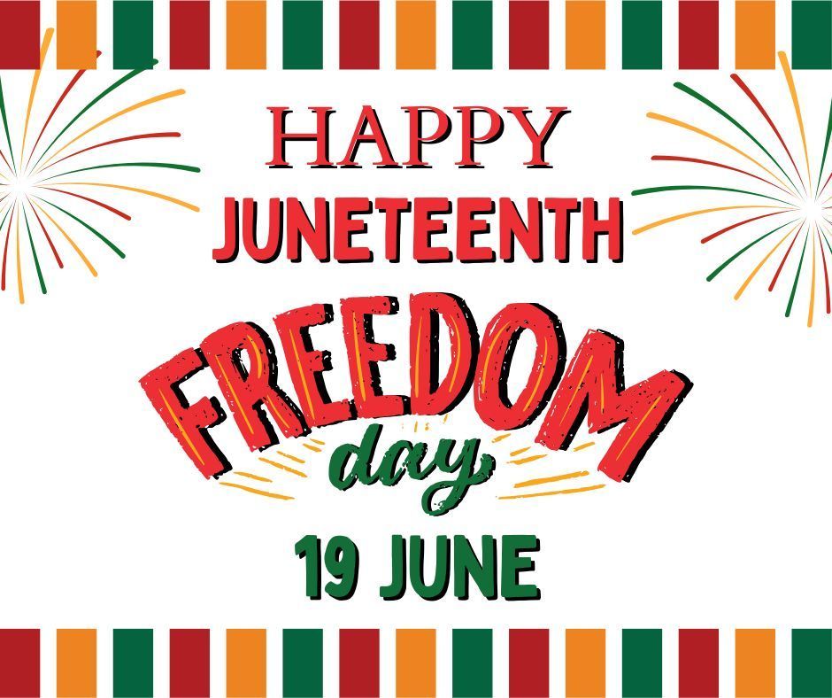 Red Green and Orange Hand Drawn Juneteenth Facebook Post