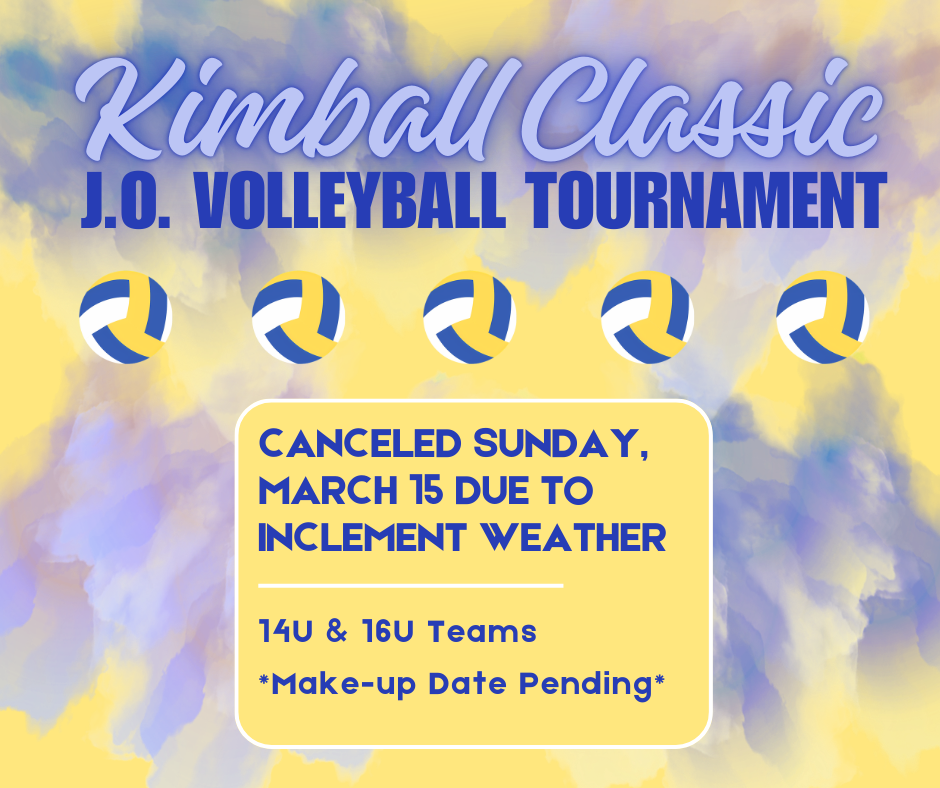 JO Volleyball Tournament Canceled on Mar. 15.