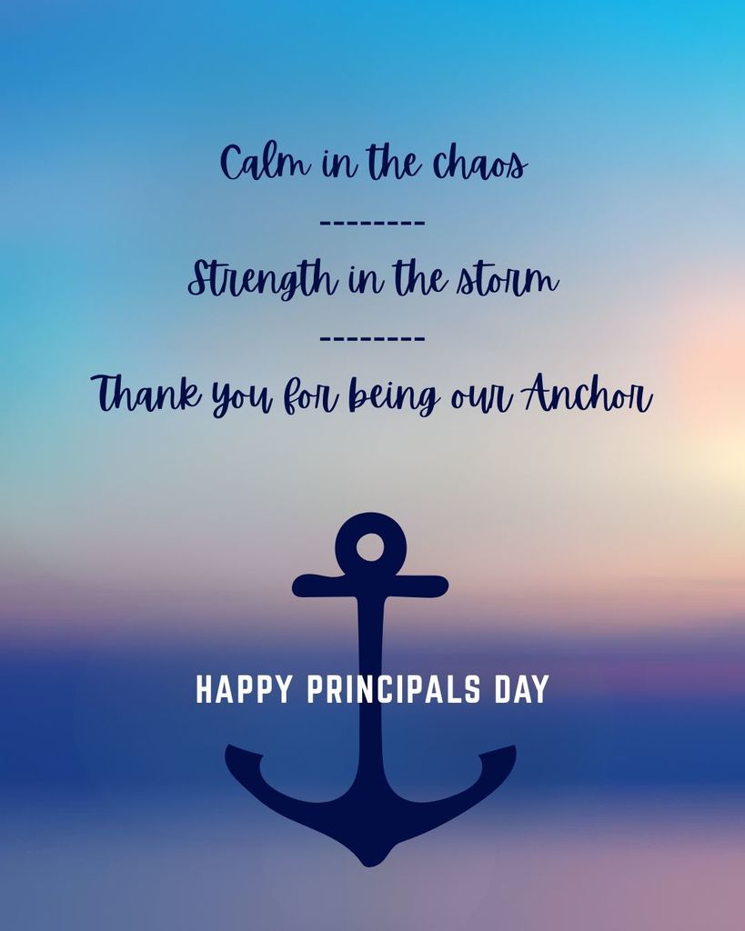 Principal's Day gradiant background with anchor
