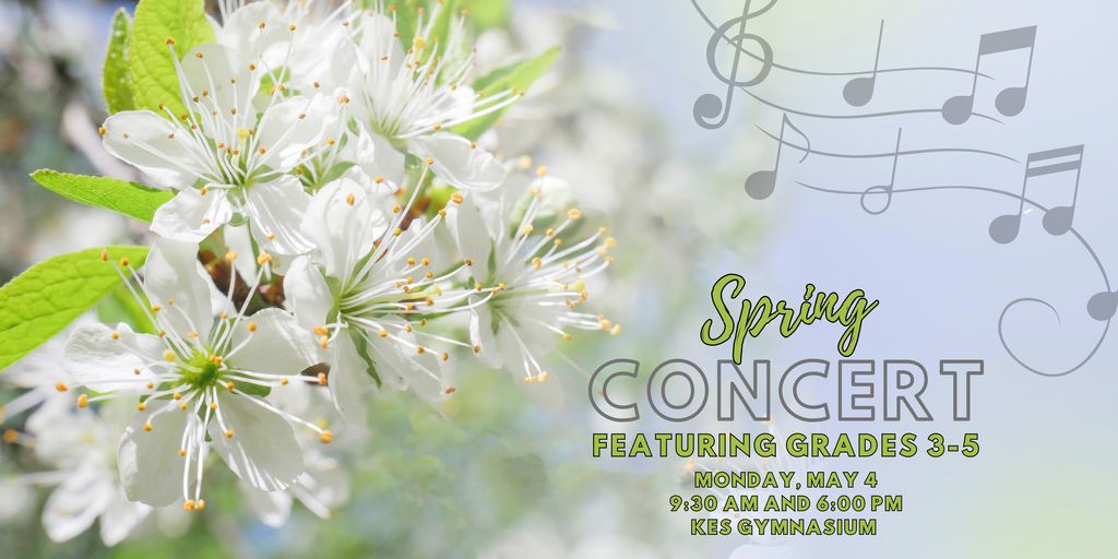 Blue, green and white floral background with music notes