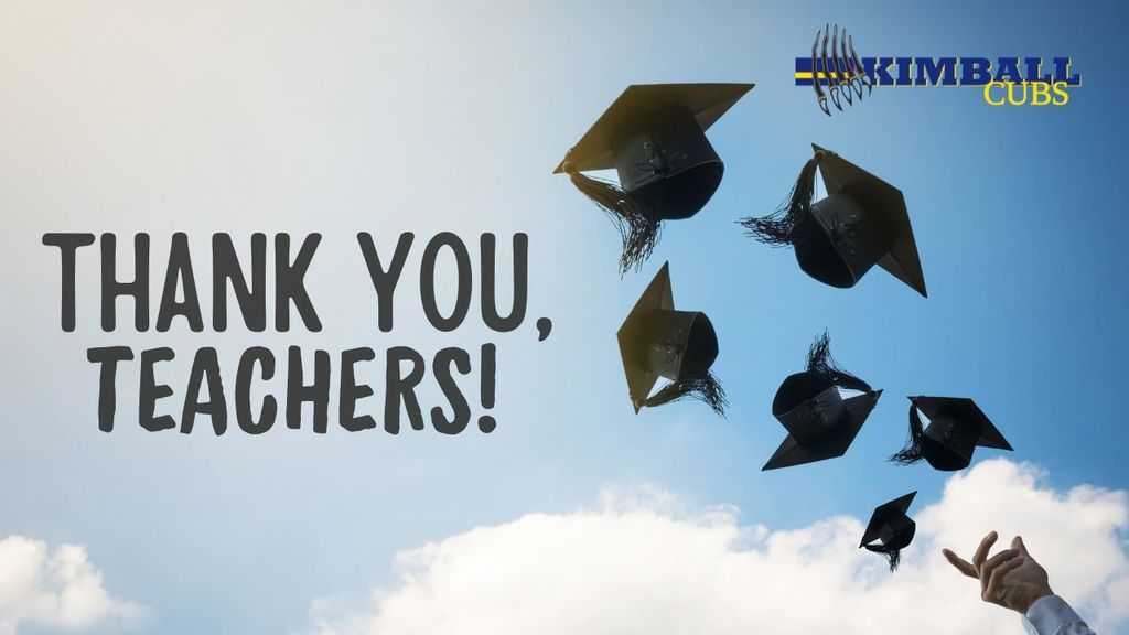 blue sky background with graduation caps being thrown
