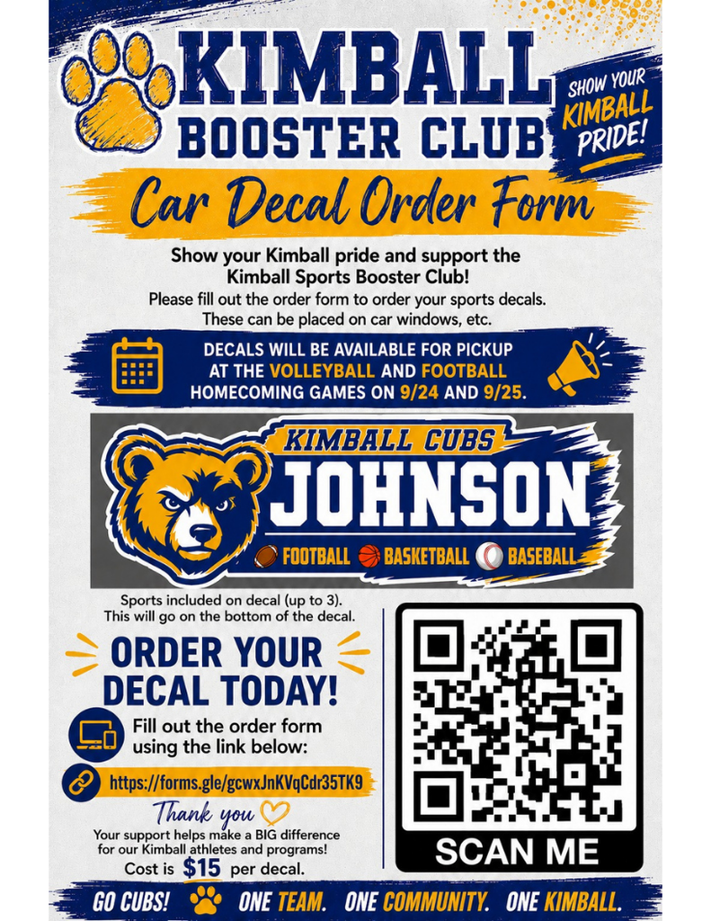 Kimball Booster Club - Decals
