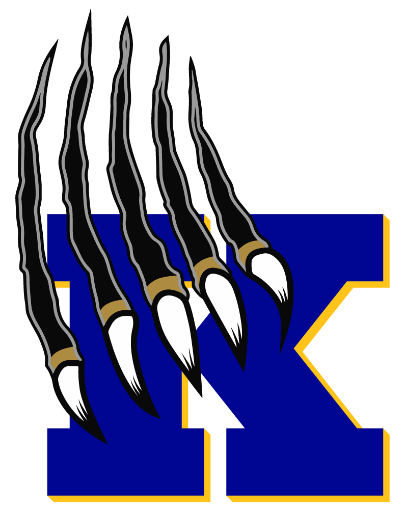 Blue K with claws slashing through it.