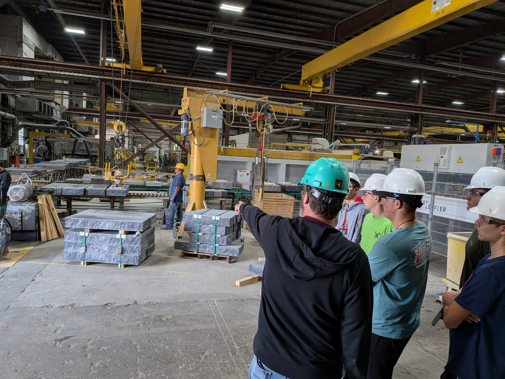 Students touring Coldspring on a manufacturing tour