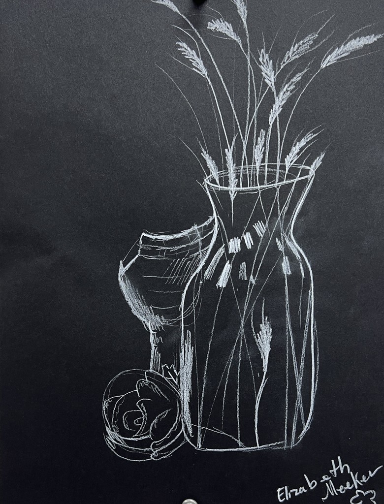 Elizabeth's White Charcoal Still LIfe