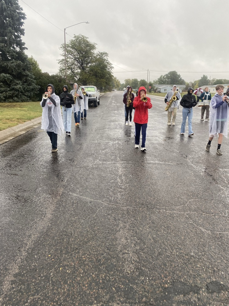 marching in the rain