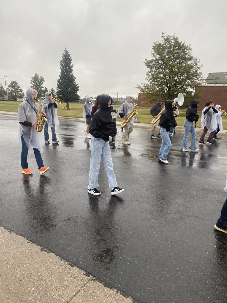 marching in the rain