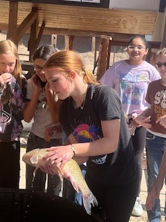 caught fish in hand 
