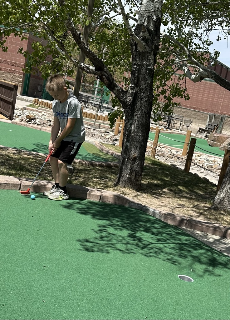 one boy sinking a putt