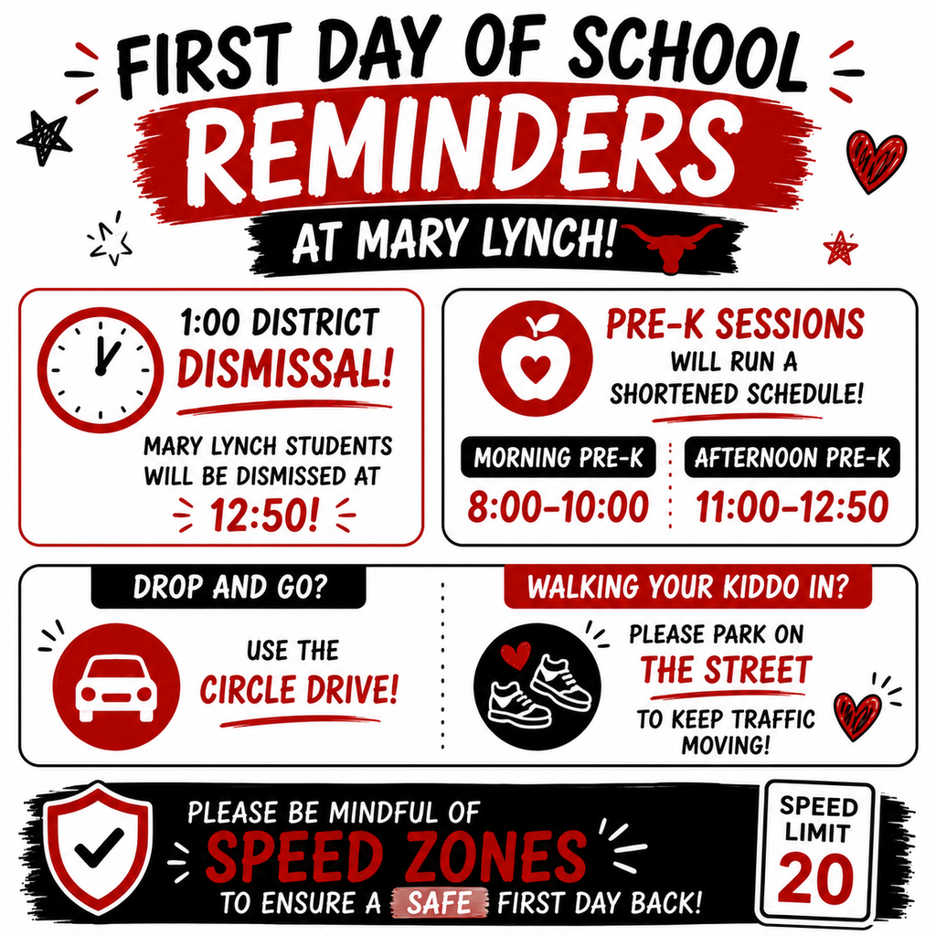 First Day of School Reminders