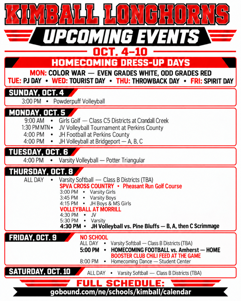 weekly schedule