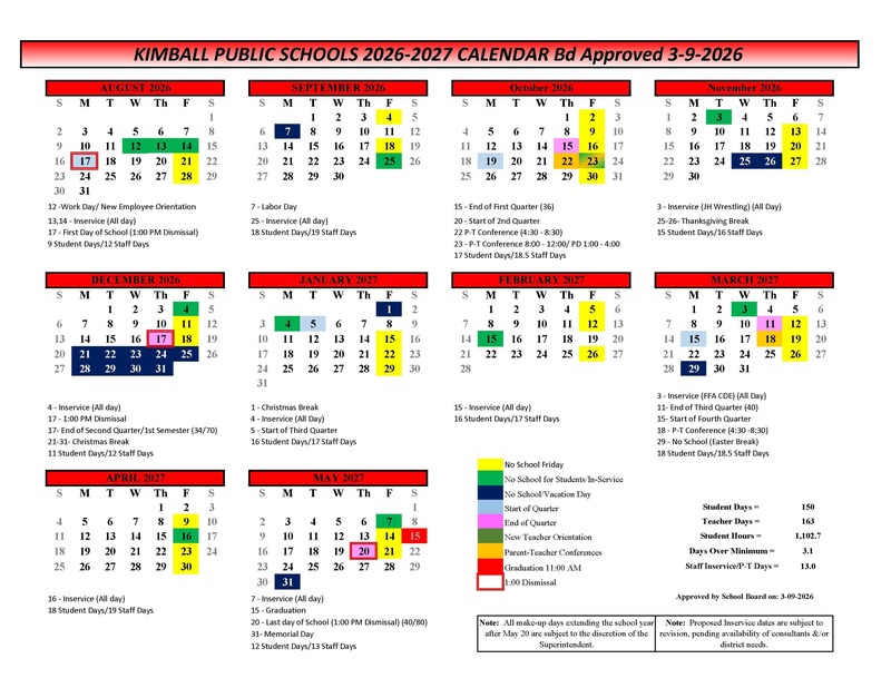 kps school calendar 2026-27