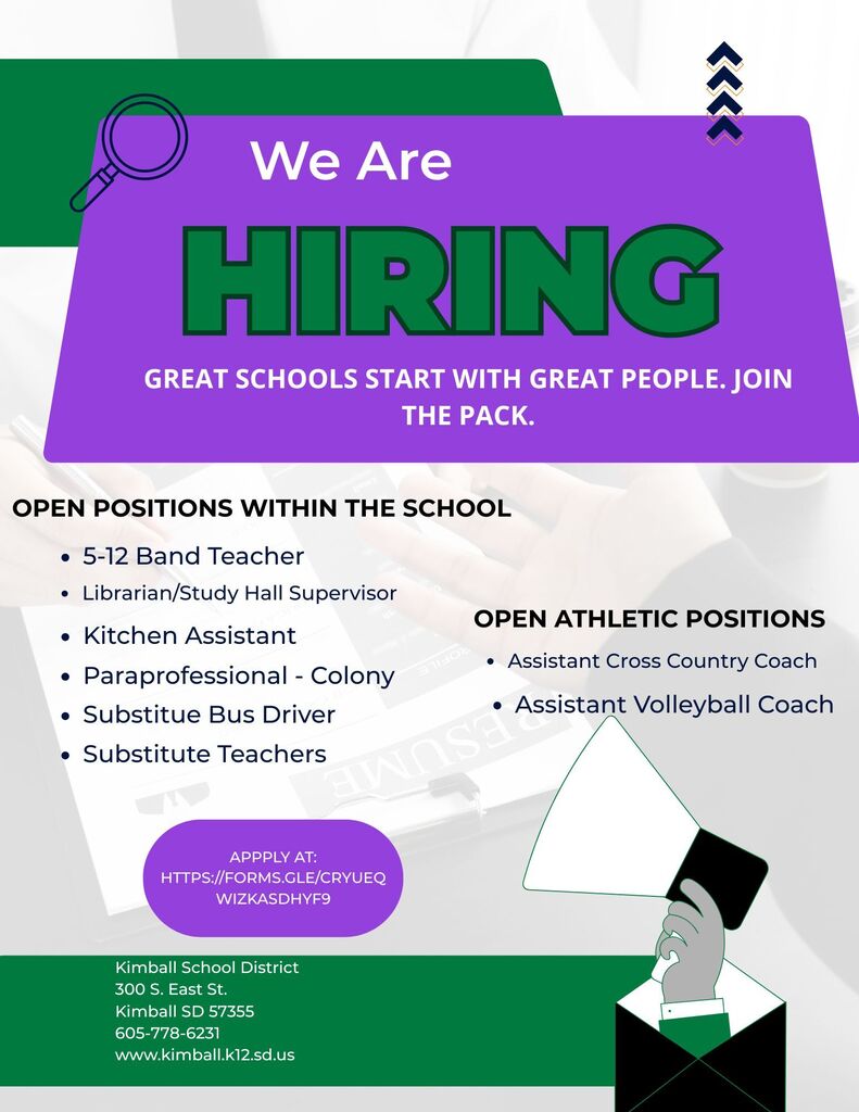 Open Positions for Kimball School District