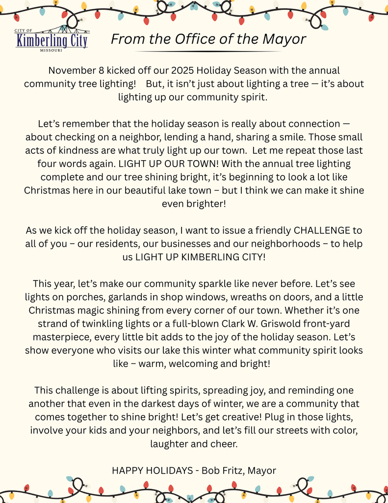 Light Up Kimberling City 2025
