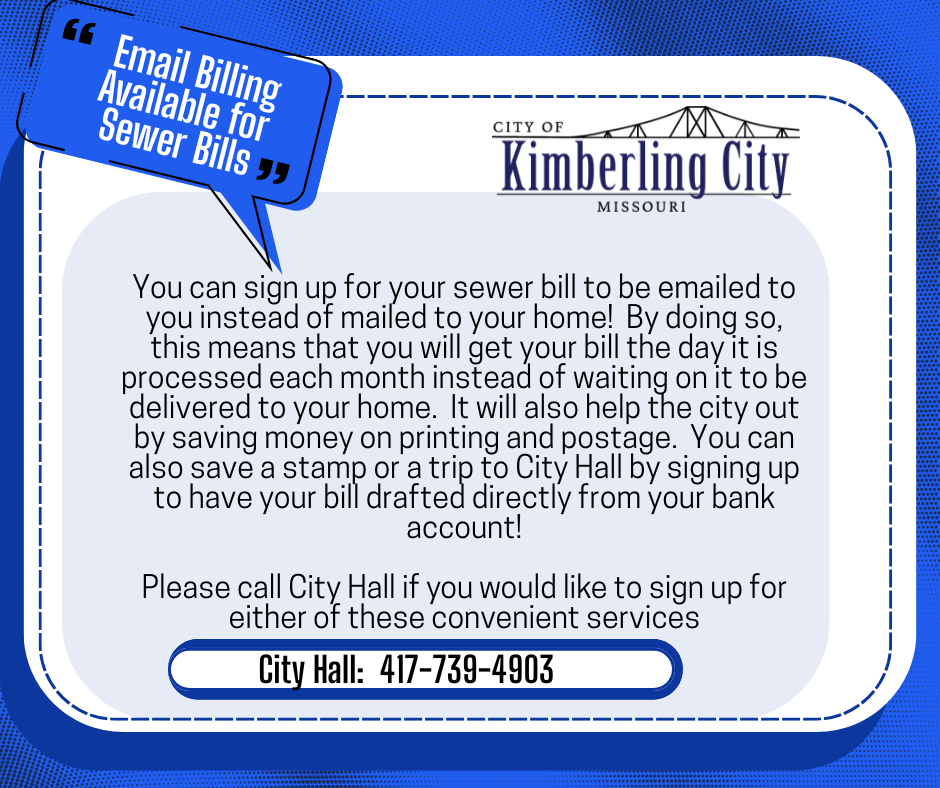 Sewer Bills Can be Emailed