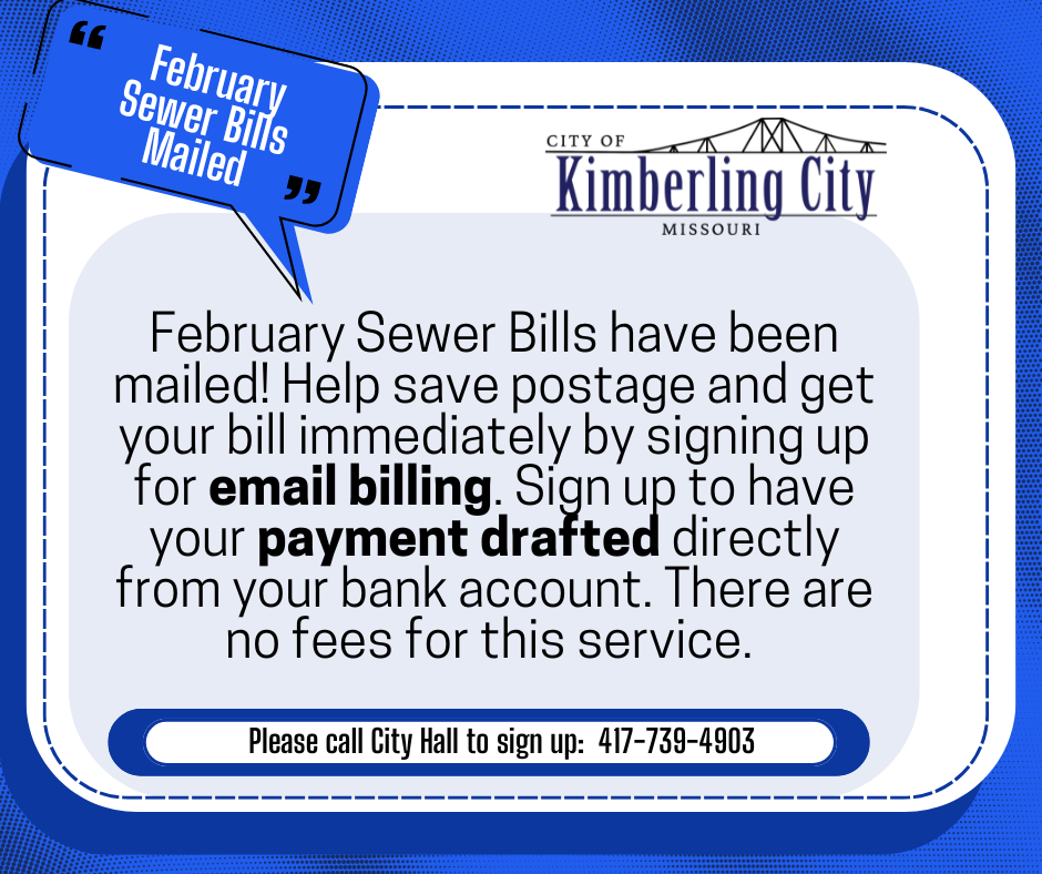 February Sewer Bills Have Been Mailed