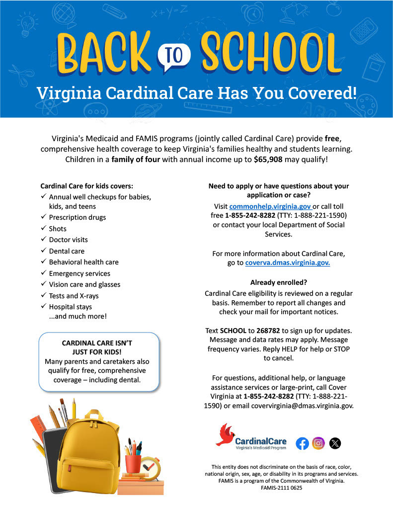 virginia cardinal care en