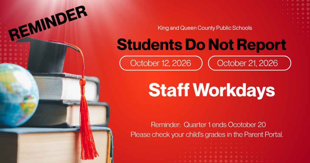 A flyer that reads: Students Do Not Report on October 12 and October 21