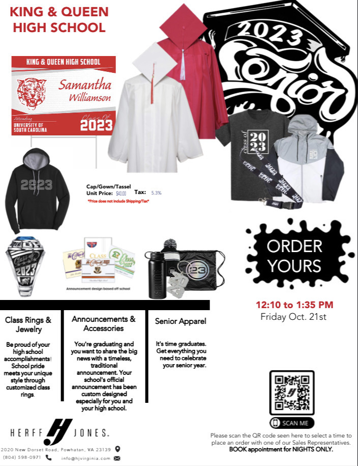 KQ CHS senior flyer for graduation items