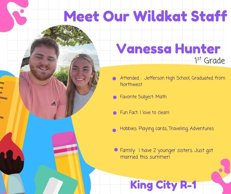 Please welcome Mrs. Hunter to the King City School District Staff!