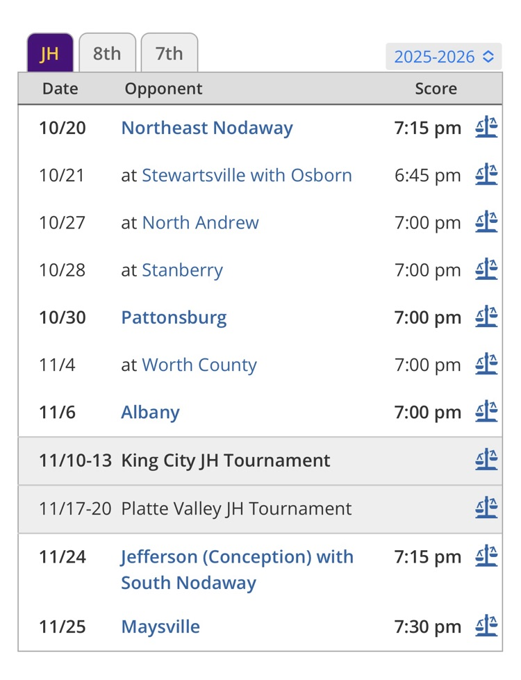 dates and times subject to change