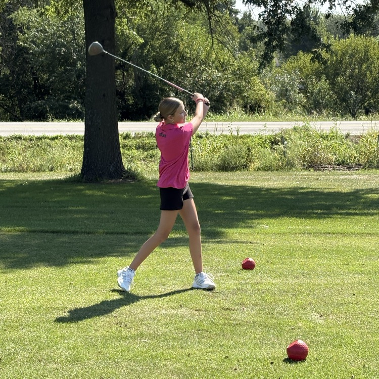 Emersun tee’s off.