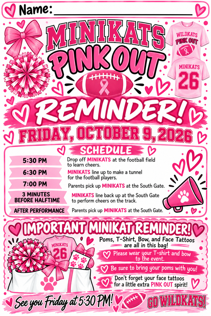 MINIKATS TOMORROW NIGHT!