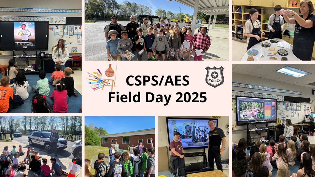 Collage of pictures from Career Day