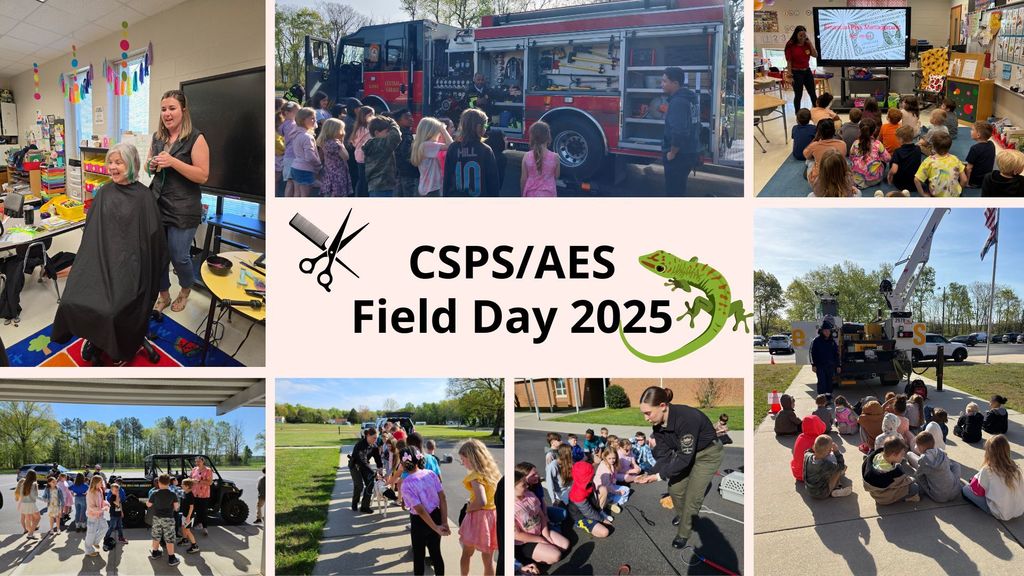 Collage of pictures from Career Day