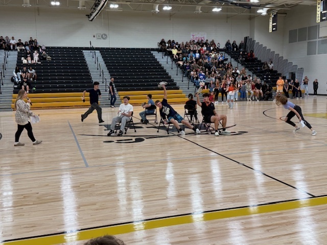 Pep rally musical chairs