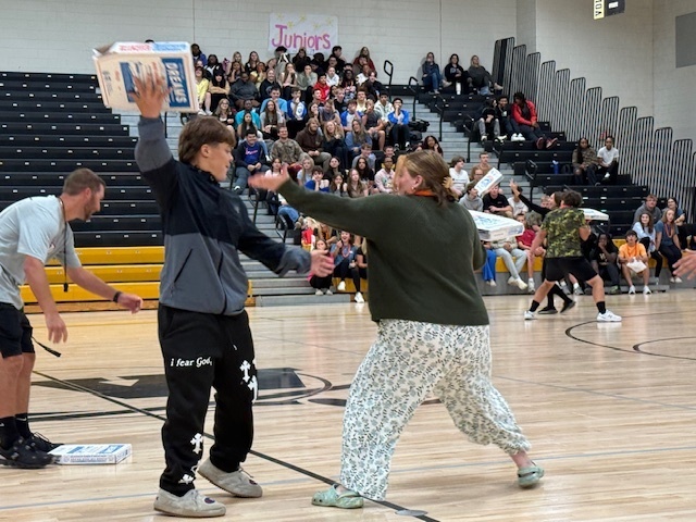 Pep rally pizza box tag
