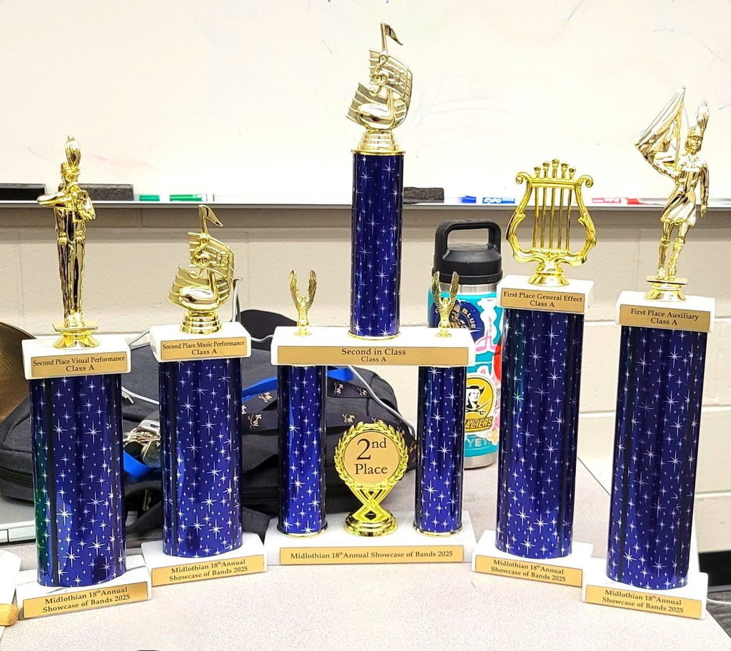 5 Trophies displayed from this weekend's competition