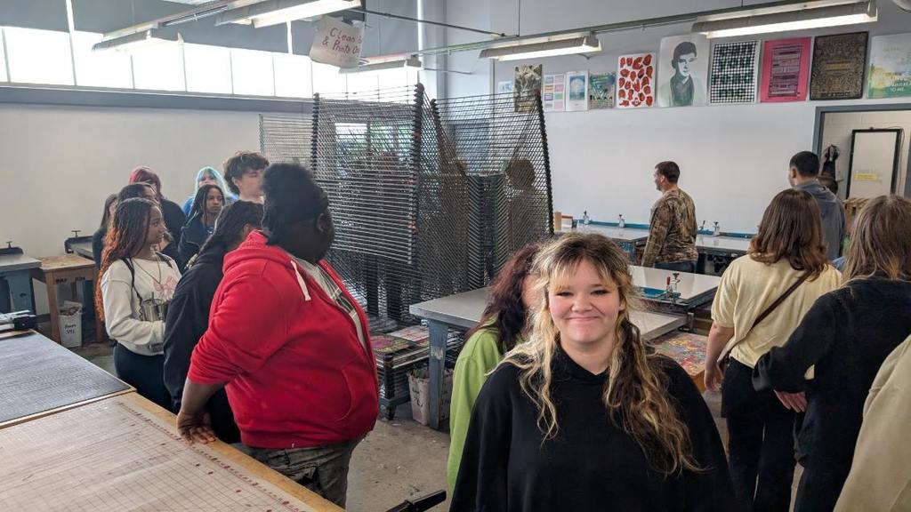 Students in the studio