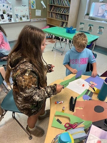 Students collaborating on a class project