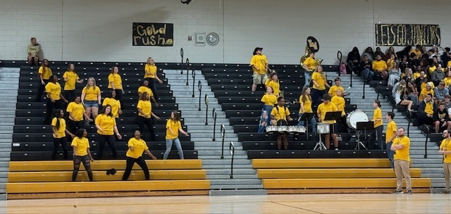 Drill and Marching Band show thier spirit