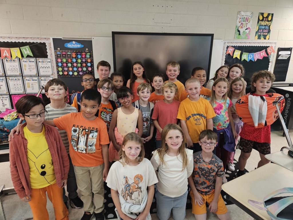 Students wearing orange for Unity Day