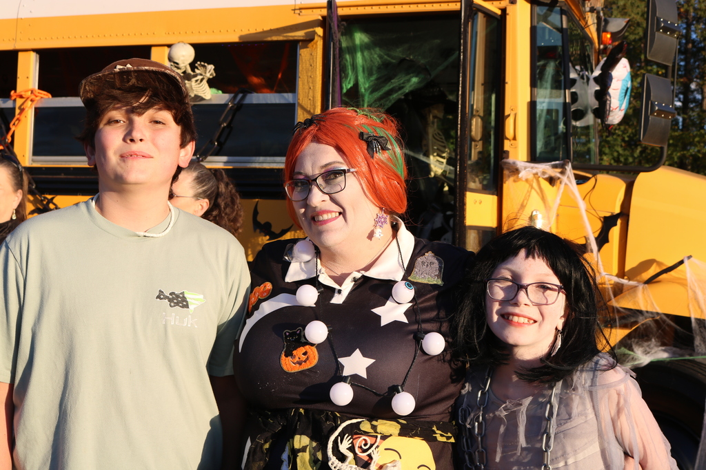 Family dressed up for Trunk or Treat