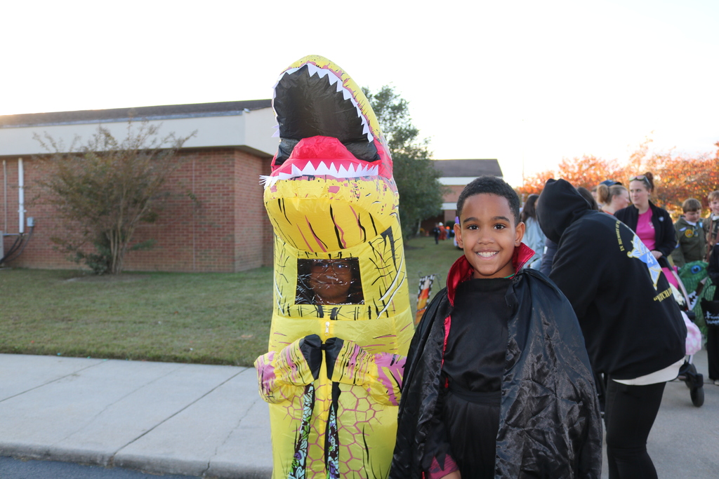 Students dressed up for Trunk or Treat