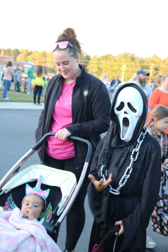Family dressed up for Trunk or Treat