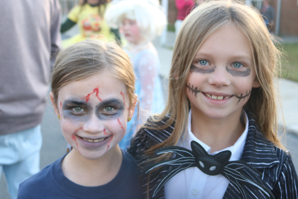 Students dressed up for Trunk or Treat